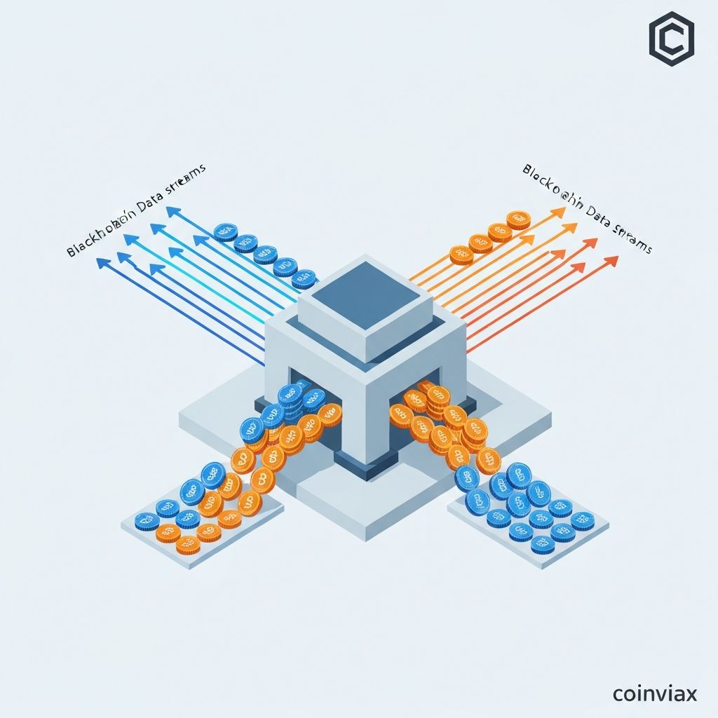 Cryptocurrency exchange inflow and outflow visualization showing the flow of coins