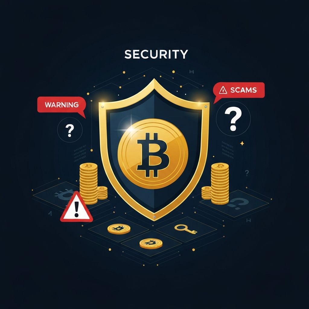 Cryptocurrency security and scam protection concept