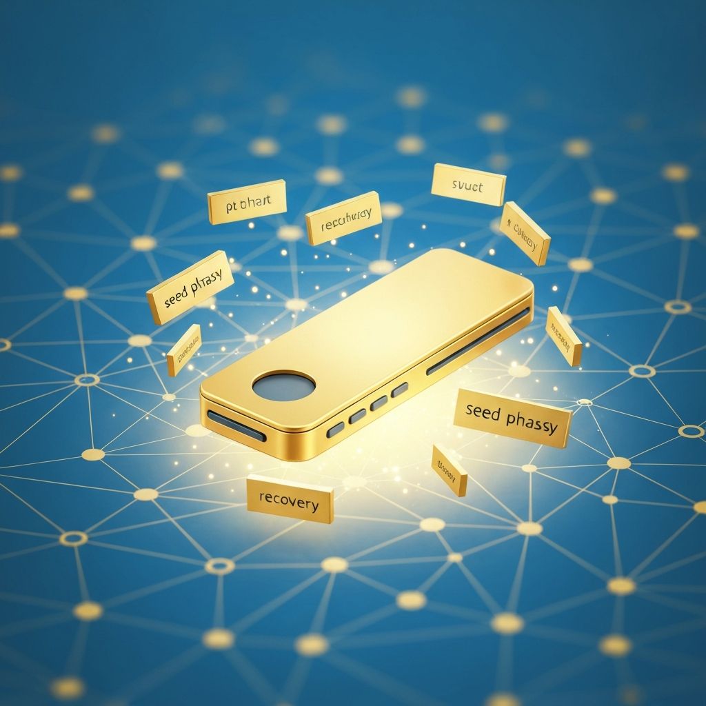 Hardware wallet with seed phrase recovery concept