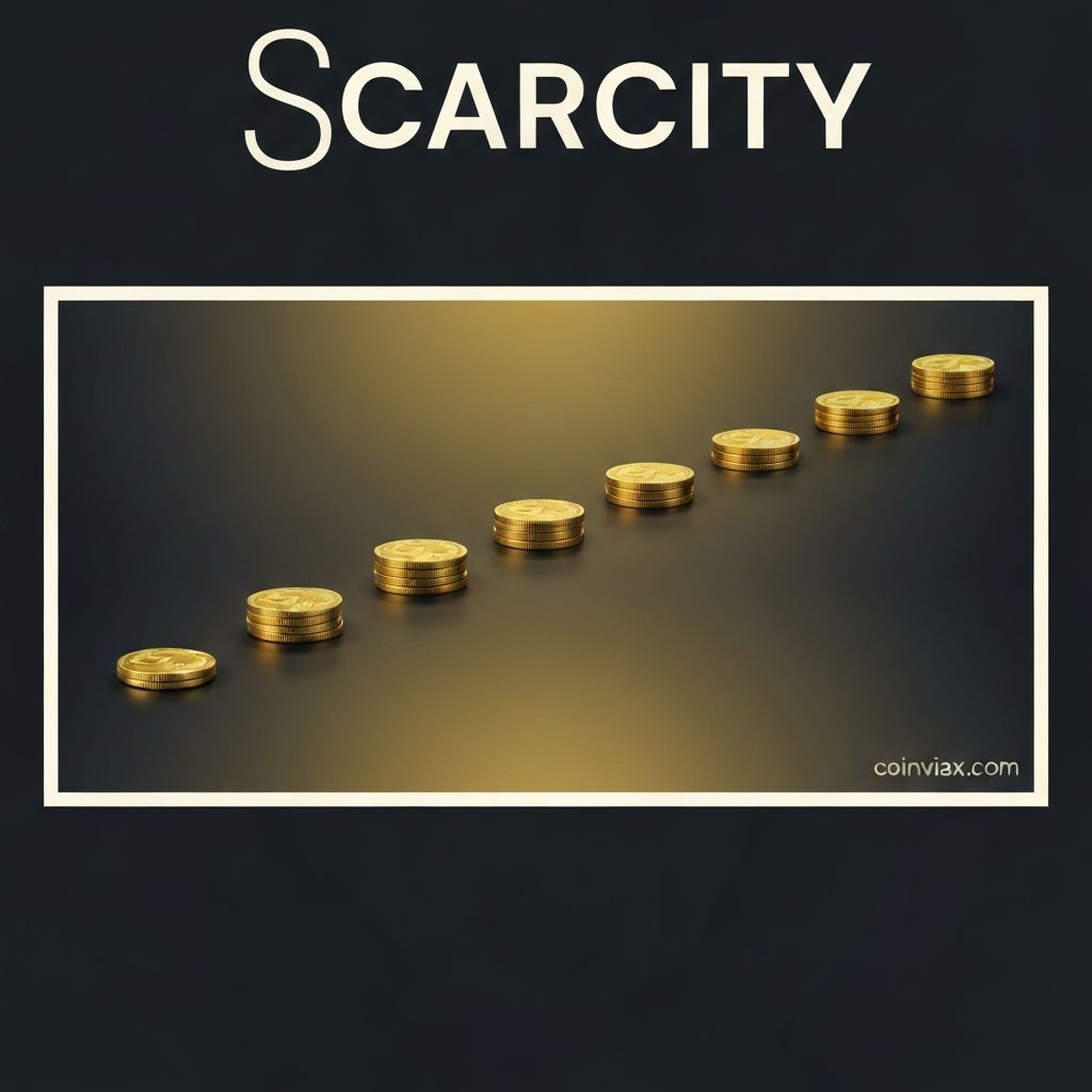 Digital scarcity concept showing limited cryptocurrency supply