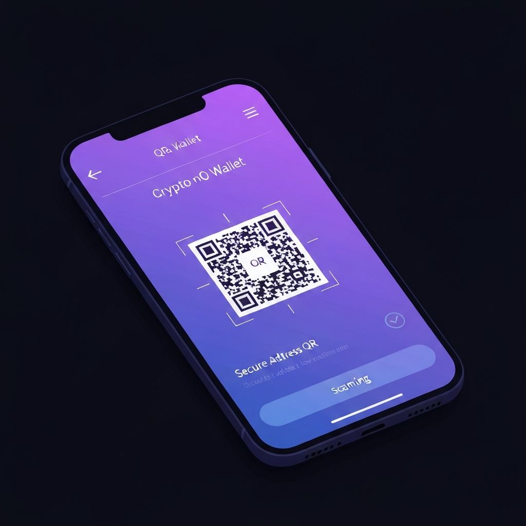 Cryptocurrency wallet address and QR code for receiving crypto transfers