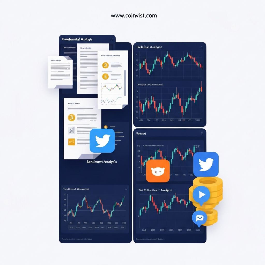 Cryptocurrency analysis methods comparing technical, fundamental, and sentiment analysis
